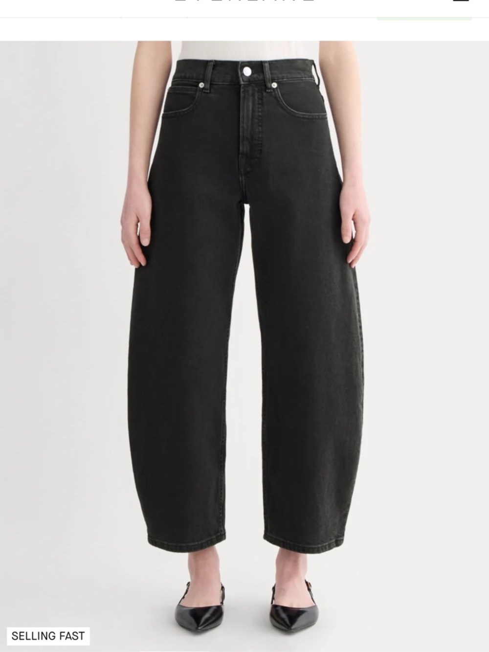 BNWT Everlane Way High Curve Jean, washed black 27 x 27
